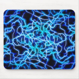 Electric Neon Blue Tesla Coil Lightning Mousepad