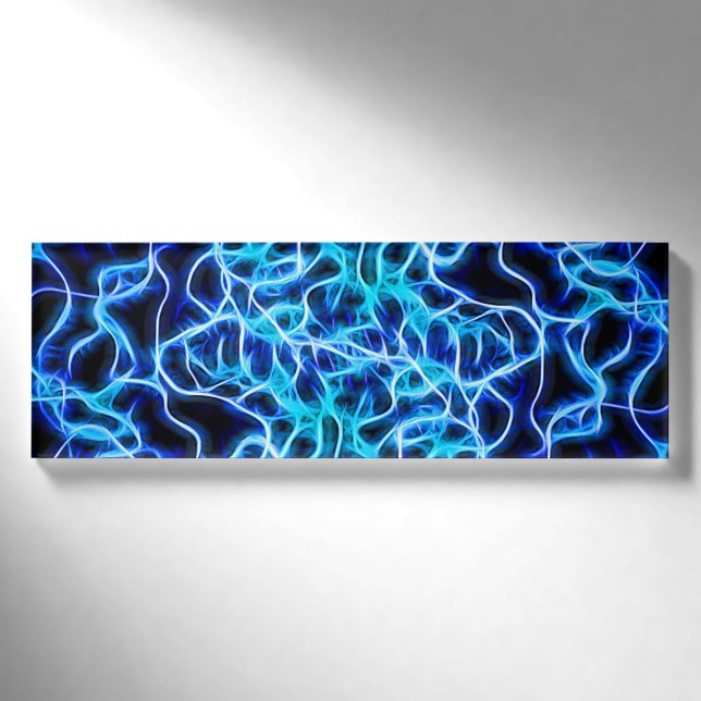 Electric Neon Blue Tesla Coil Lightning Namenschild (Vorderseite)