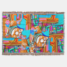Electric Orange & Cyan Dreams — Abstraktes Design  Decke