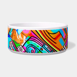 Electric Orange & Cyan Dreams — Abstraktes Design  Napf