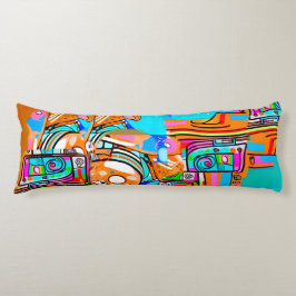 Electric Orange & Cyan Dreams — Abstraktes Design  Seitenschläferkissen