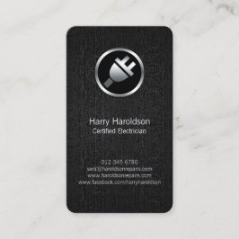 Electric Plug BlackGrunge Electrician BusinessCard Visitenkarte