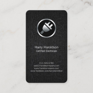 Electric Plug BlackGrunge Electrician BusinessCard Visitenkarte