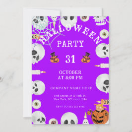 Electric Purple Classic Halloween Office Party Einladung
