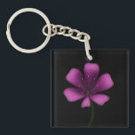 Electric Purple Glossy Bloom Moody Dark Botanical  Schlüsselanhänger<br><div class="desc">Illuminate your style with this electric purple glossy bloom. Featuring a vibrant magenta palette and high-shine digital finish, this floral illustration stands out with sharp, clean lines and a moody black background. Perfect for fans of modern botanical art, vaporwave aesthetics, and dark garden decor. This striking violet blossom is designed...</div>
