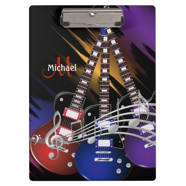 Electric Rock Guitar Music - Personalisieren Klemmbrett (Vorderseite)