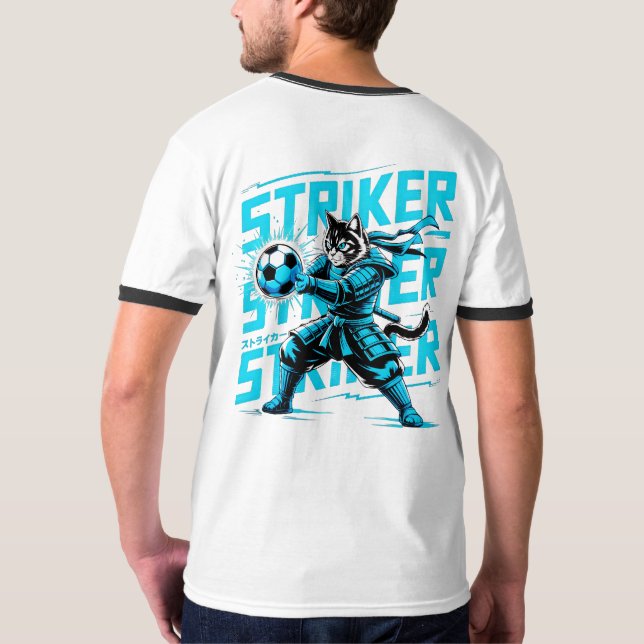Electric Striker Samurai Cat - For Athletes T-Shirt (Rückseite)