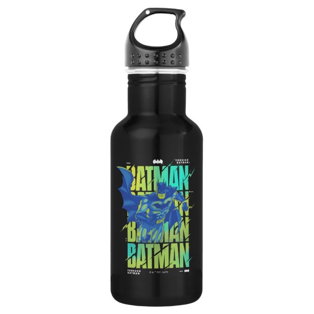 Electric Up Batman läuft durch Typografie Edelstahlflasche (Vorderseite)