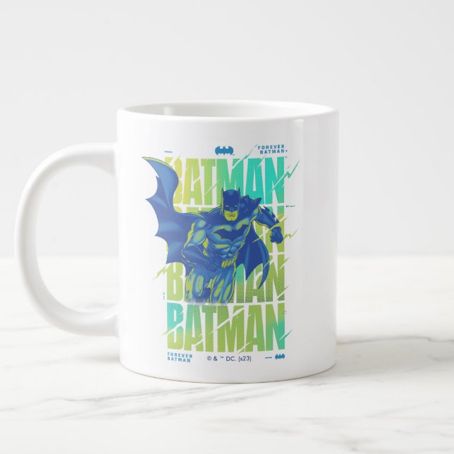 Electric Up Batman läuft durch Typografie Jumbo-Tasse (Links)
