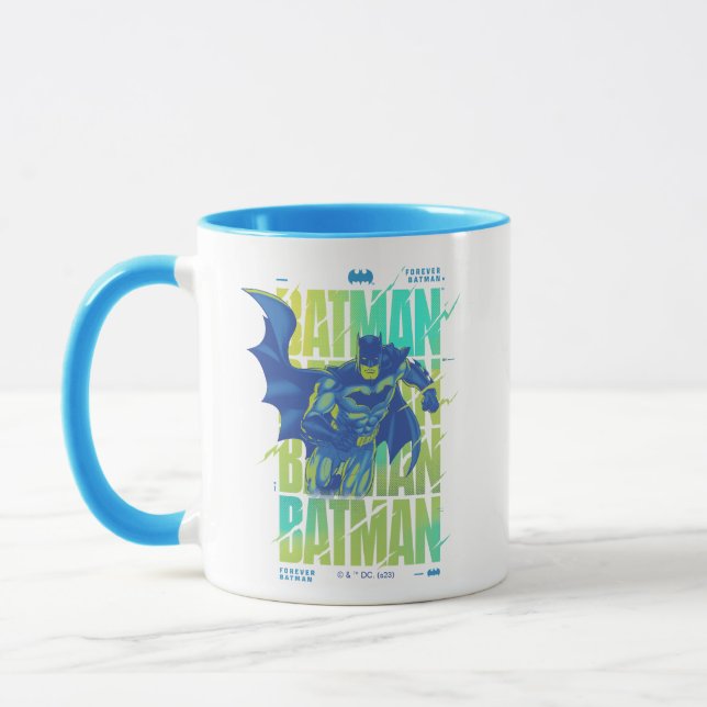Electric Up Batman läuft durch Typografie Tasse (Links)