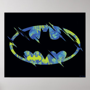 Electric Up Batman Symbol Poster