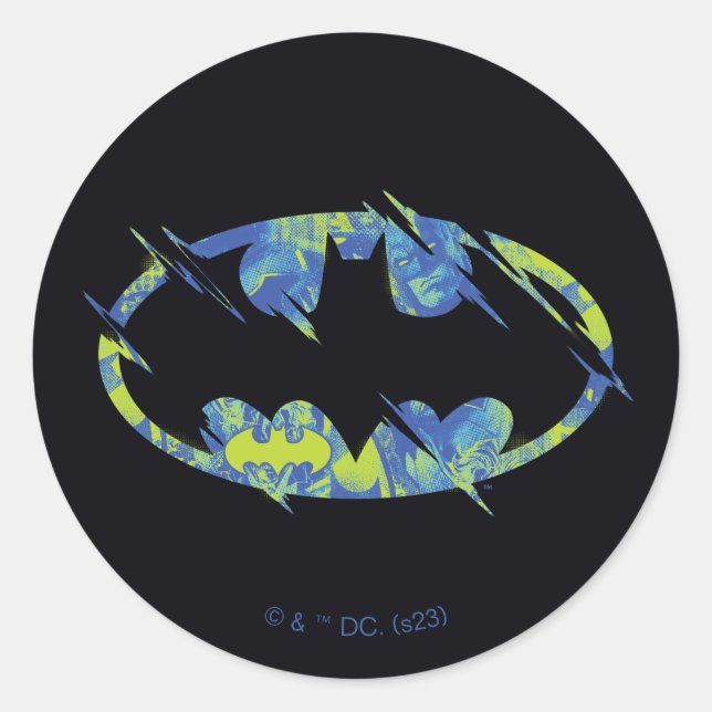 Electric Up Batman Symbol Runder Aufkleber (Vorderseite)
