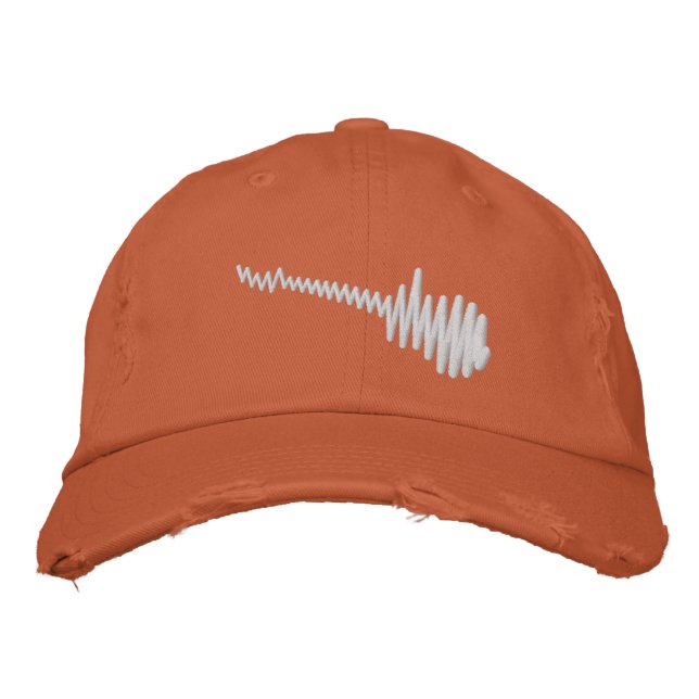 Electric White Waveform Guitar Sound Bestickte Baseballkappe (Vorderseite)
