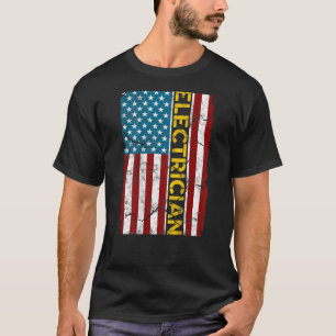 Electrical American Flag Kabel Electrical Motor T-Shirt