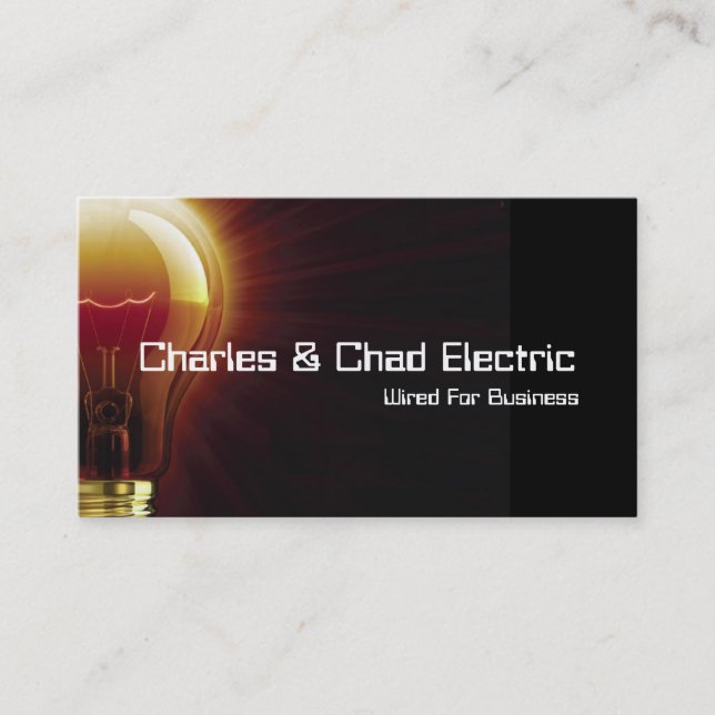 Electrical Electrician Electrical Business Card Visitenkarte (Vorderseite)