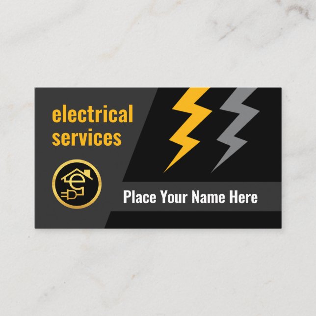 Electrical Lightning Powers Your Name Visitenkarte (Vorderseite)