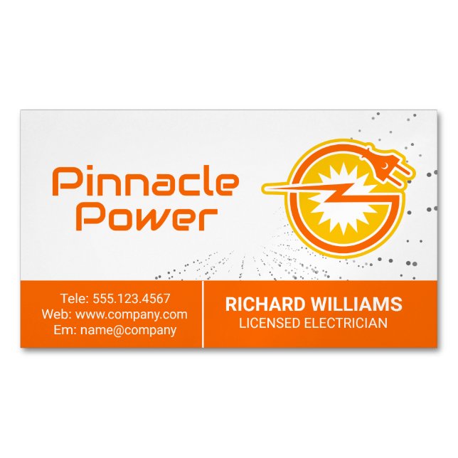 Electrical Plug | Power Energy Logo Magnetische Visitenkarte (Vorderseite)