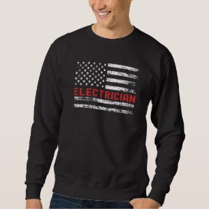 Electrical USA Flag Professional Retro Job Title Sweatshirt