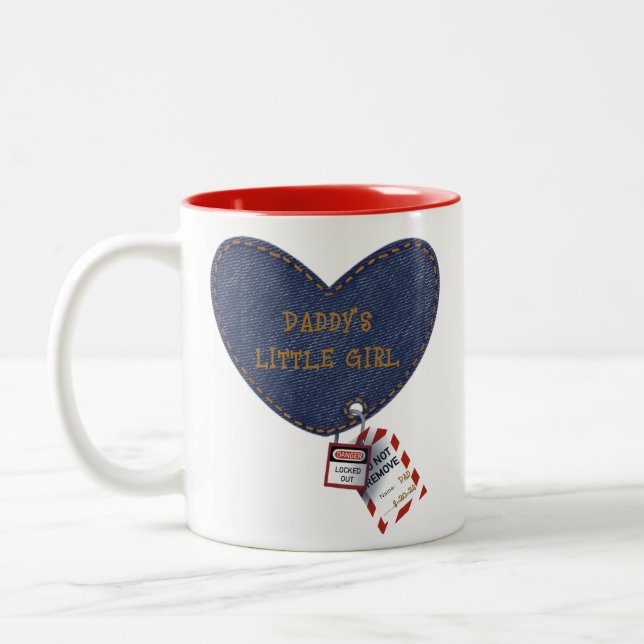 Electrician Daddy's Little Girl Zweifarbige Tasse (Links)