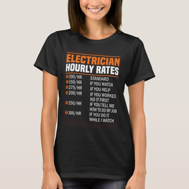 Electrician Hourly Rate Electrical Engineer Linema T-Shirt (Vorderseite)