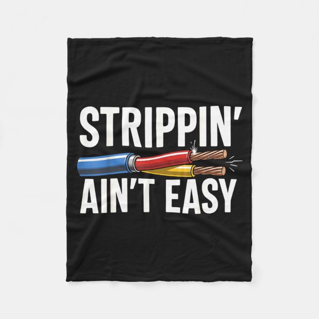 Electrician N Ain't Easy Funny Dad Fathers Day  Fleecedecke (Vorderseite)