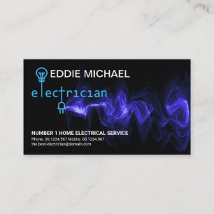 Electrician Signage Blue Power Blitze Visitenkarte