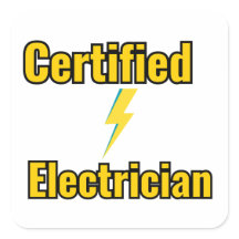 Électricien certifié autocollant éclair