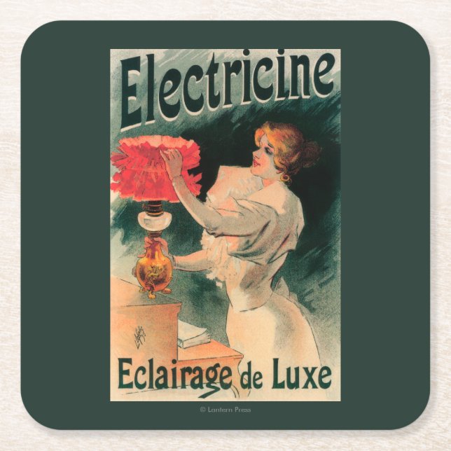 Electricine förderndes PosterFrance Rechteckiger Pappuntersetzer (Vorderseite)