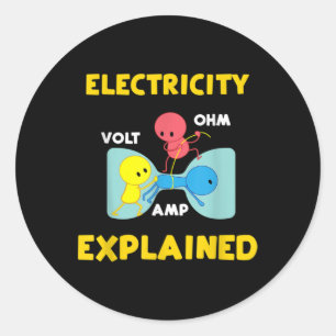 Electricity Explained Runder Aufkleber