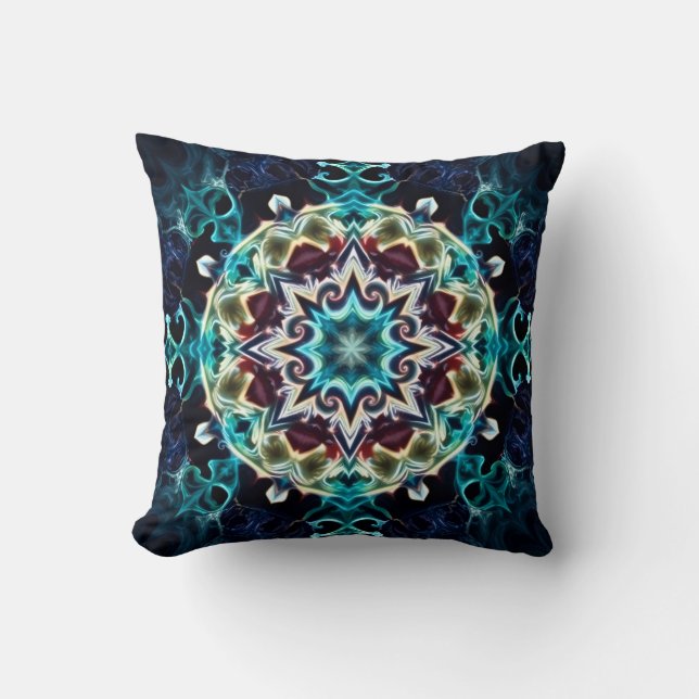 Electrifying Blue Throw Pillow Kissen (Vorderseite)