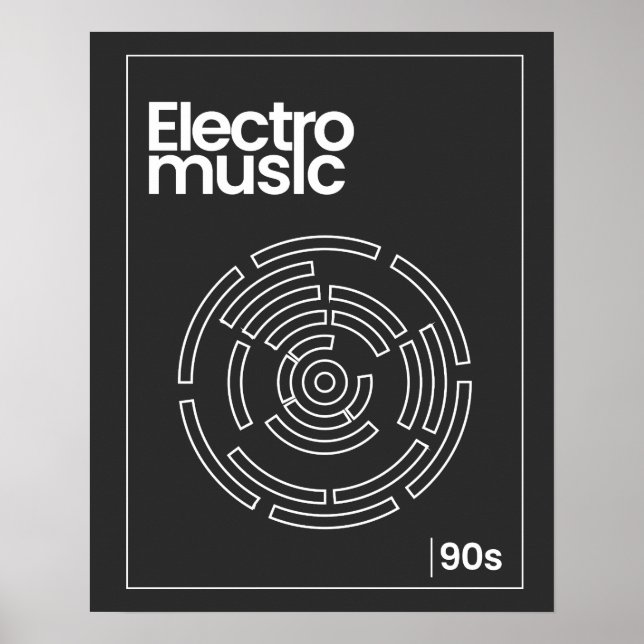 Electro Maze 90er Techno T-Shirt Poster (Vorne)