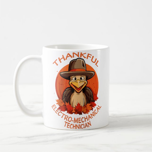 Electro-Mechanical Technician Funny Thanksgiving F Kaffeetasse (Links)