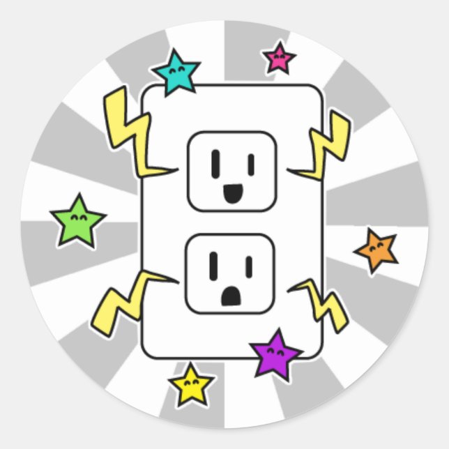 Electro Süsse Runder Aufkleber (Vorderseite)