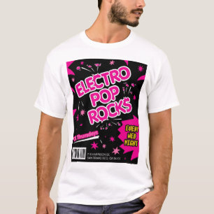 Électro T-shirt de rose de sucrerie de roches de