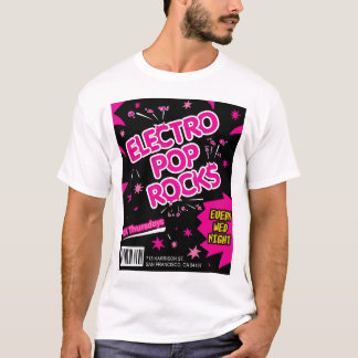 Électro T-shirt de rose de sucrerie de roches de