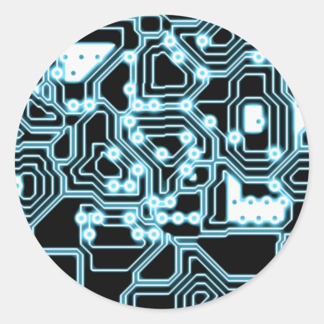ElecTRON - Blau / Schwarz Runder Aufkleber (Vorderseite)