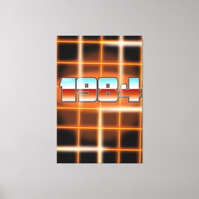 Electronic 1984 Cartoon Poster. Leinwanddruck (Vorderseite)