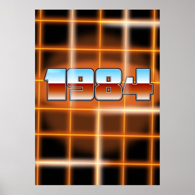 Electronic 1984 Cartoon Poster. Poster (Vorne)