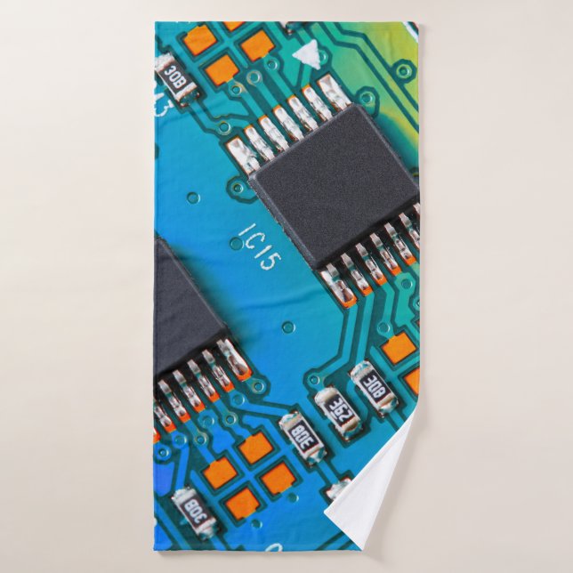 Electronic circuit board close up. background,boar badehandtuch (Badehandtuch)