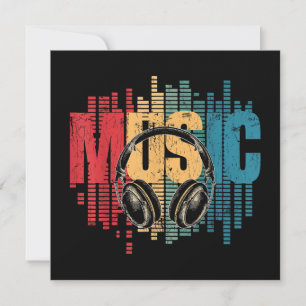 Electronic Music Lover DJ Vintag Headphones Einladung