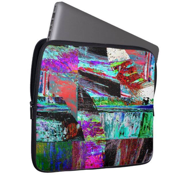 Electronics Bag – Neon Pulse Laptopschutzhülle (Vorne Rechts)