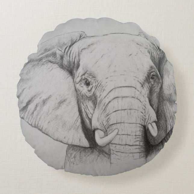 Elefant 2011 rundes kissen (Vorderseite)