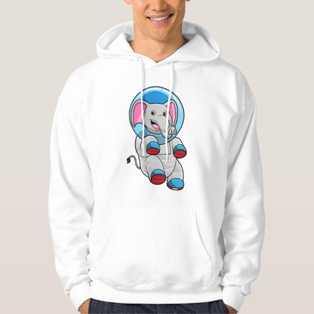 Elefant als Astronaut in der Glashsphäre Hoodie (Vorderseite)
