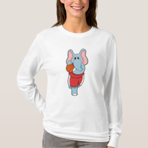 Elefant als Basketballspieler mit Basketball T-Shirt