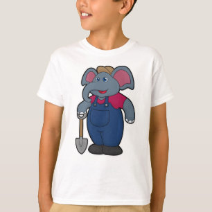 Elefant als Bauer mit Shovel T-Shirt