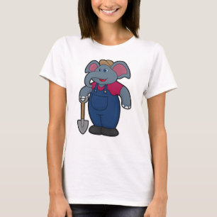 Elefant als Bauer mit Shovel T-Shirt