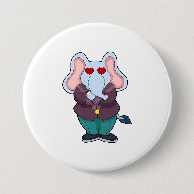 Elefant als Bräutigam mit Anzug.PNG Button (Vorderseite)