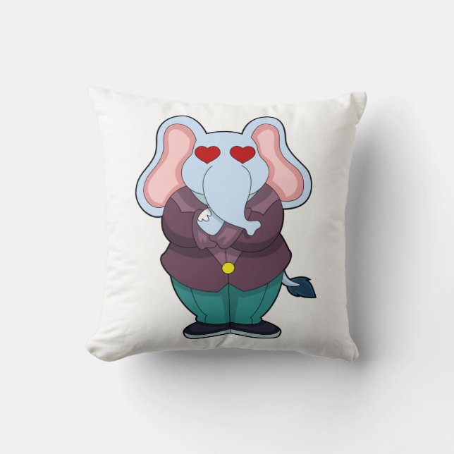 Elefant als Bräutigam mit Anzug.PNG Kissen (Vorderseite)