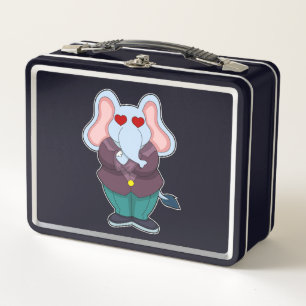 Elefant als Bräutigam mit Anzug.PNG Metall Brotdose