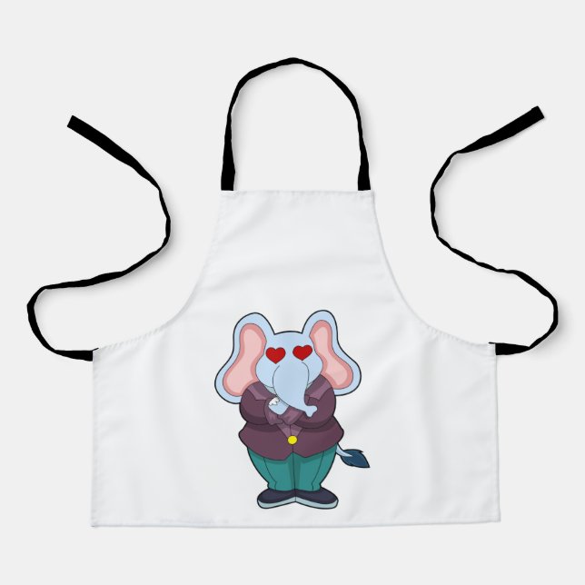 Elefant als Bräutigam mit Anzug.PNG Schürze (Vorderseite)